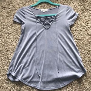Blue cross string top